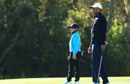 Tiger and son Charlie four shots back in Orlando team event