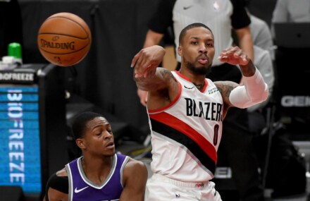 Damian Lillard ties his season-high with 44 points as Portland Trail Blazers edge Sacramento Kings